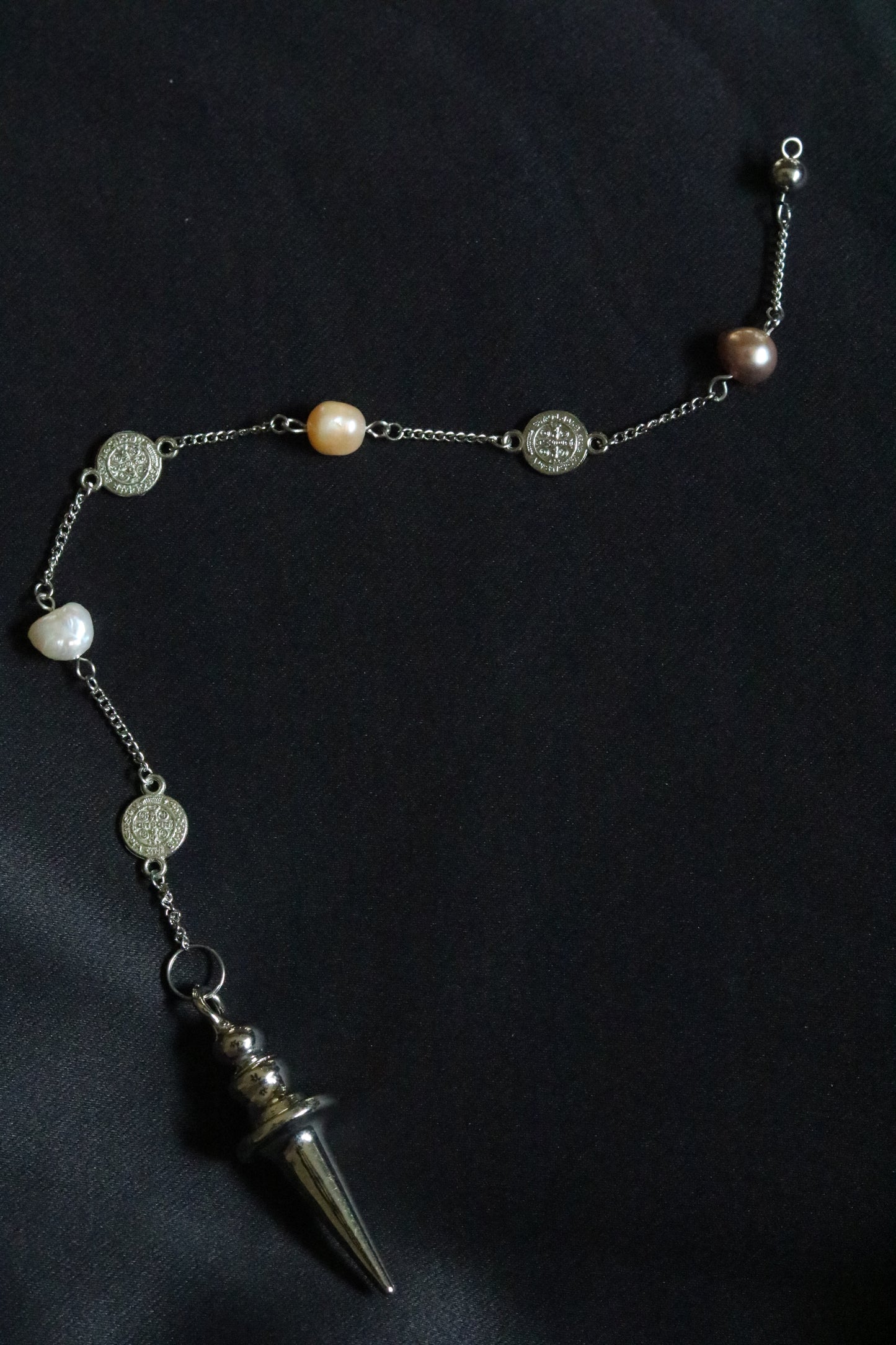 Silver Coin & Natural Pearl Pendulum